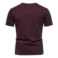 thumbnail image 5 of Men T Shirt Summer Short Sleeve Tee Casual Loose Top Solid Color O Neck T Shirt, 5 of 11