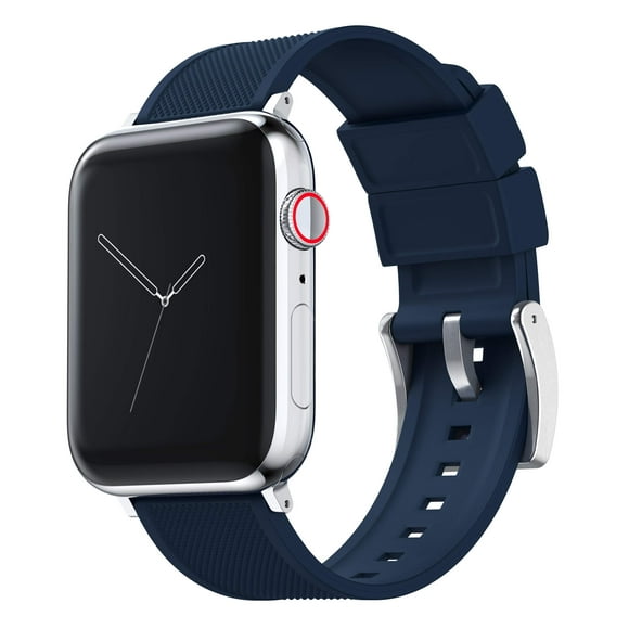BARTON WATCH BANDS - Navy Blue Elite Silicone Watch Bands Compatible with Apple Watch Models - 1, 2, 3, 4, 5, 6, 7, 8, 9, 10, SE, Ultra & Ultra 2 - (42mm/44mm/45mm/49mm)