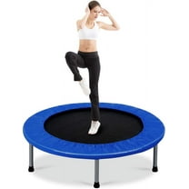 XiHuaZhaoChen Foldable Rebounder Trampoline for Adults, Stable & Quiet Small Exercise Trampoline with Safety Pad, Indoor Outdoor Mini Fitness Trampoline for Adults,38" x 38" x 7.5",Blue
