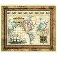 thumbnail image 2 of Vision Studio 17x15 Gold Ornate Wood Framed with Double Matting Museum Art Print Titled - Map of the World, 2 of 4