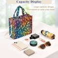 thumbnail image 5 of FORMRS Womens Corduroy Tote Bag Crossbody Shoulder Handbag with Pocket, Colorful Dragon Scales Pattern, 5 of 7