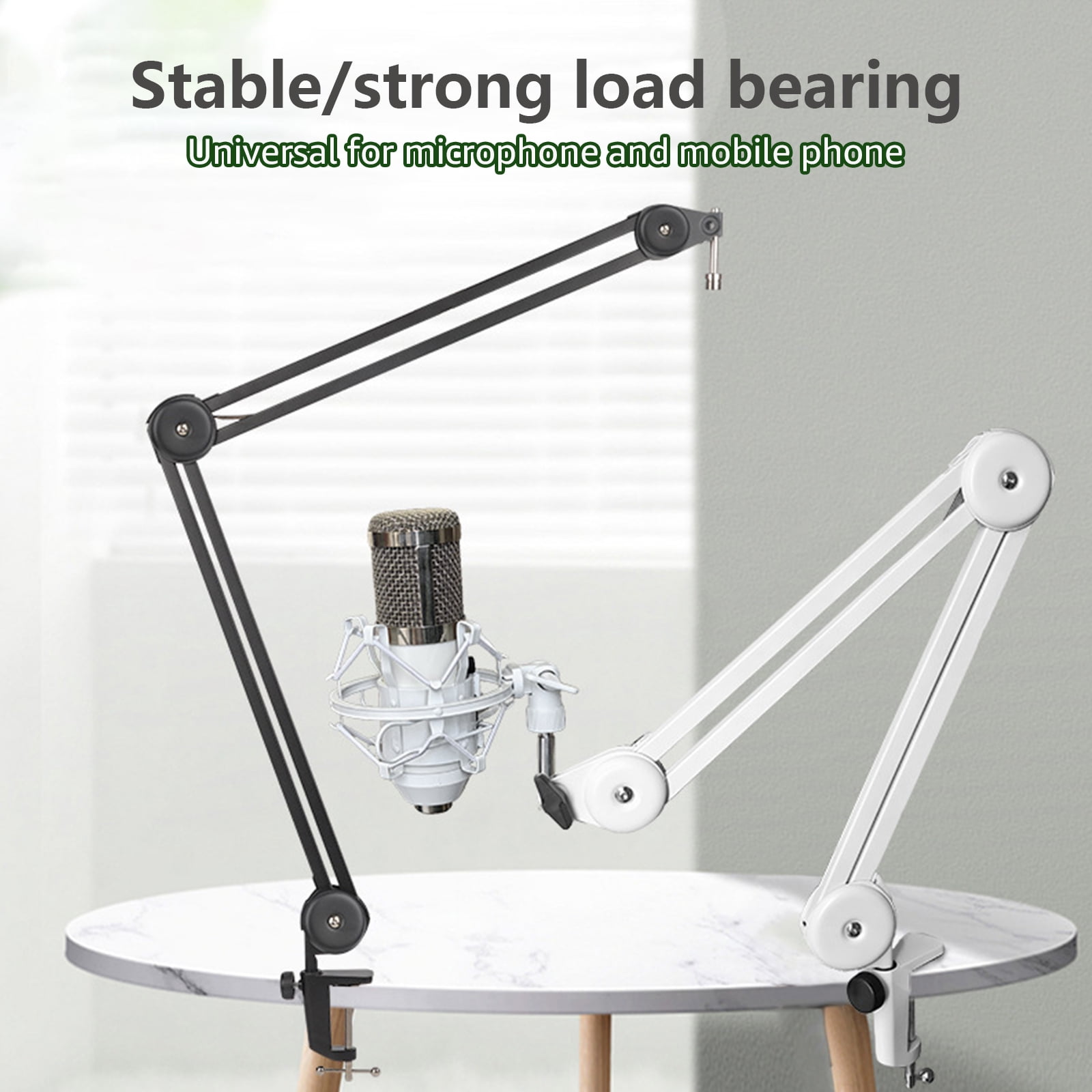 Foldable Mic Boom All Metal Microphone Arm Stand Holder with/without Shockproof Mount for Podcasters and Streamers