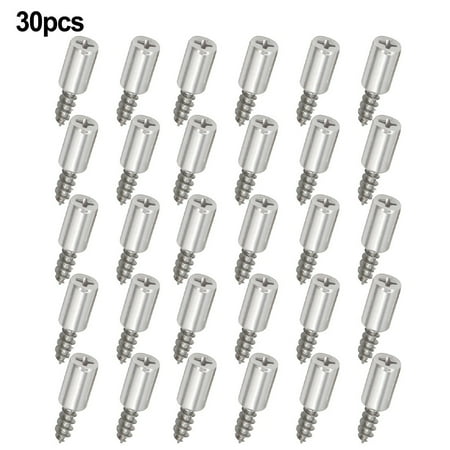 

Lierteer 30Pc Self-Tapping Screws Cabinet Bracket Laminate Support Glass Studs Pegs