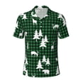 thumbnail image 2 of Daiia Christmas tree green plaid Pattern Men’s Polo Shirts,Solid Deck Shirt,Classic Fit, Breathable Cotton Polo for Casual and Sport Wear-4X-Large, 2 of 7