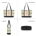 thumbnail image 6 of FORMRS Canvas Laptop Tote Bag for Women with 15.6" Computer Compartments Shoulder Handbag, Pink and Green Geometric, 6 of 7