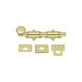 thumbnail image 3 of Deltana 6SB3 6" Surface Bolt; Heavy Duty; Bright Brass Finish, 3 of 4