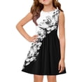thumbnail image 2 of LTTVQM Girls Sundresses Size 2-3 Casual Floral 2026 Summer Spring Dresses Cute Sleeveless Midi Dress Basic Crewneck Church Dress White 2-3 Years, 2 of 5