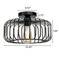 thumbnail image 3 of FRIDEKO HOME Modern Black Semi Flush Mount Ceiling Light Fixture, 11.22" Industrial Metal Cage Ceiling Lights, Chandeliers with E26 Base for Bedroom, Living Room, Kitchen, Hallway  (Without Bulb), 3 of 11