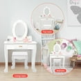 thumbnail image 5 of Juiluna Kids Vanity with Lighted Mirror, Toddler Vanity Table and Chair Set, Girls Makeup Playset, White, 5 of 6