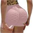 thumbnail image 3 of Abcnature Womens Bike Shorts, Compression Workout Yoga Shorts, Butt Lift Scrunch Textured Leggings Workout Shorts Running Shorts Pink L, 3 of 6
