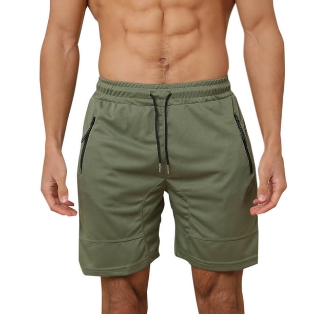 pstuiky Abreviatura para hombres, Pantalones cortos deportivos casuales de color sólido con cintura elástica y secado rápido para hombre Pantalones cortos cargo