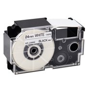 GREENCYCLE 1 Pack Compatible for Casio XR-24WE XR-24WE2S Black on White Label Tape for CW-L300 KL-820 KL-8100 KL-8200 KL-C500 KL-G2 EZ Label Printer 24mm 1 Inch x 8m 26.2Feet