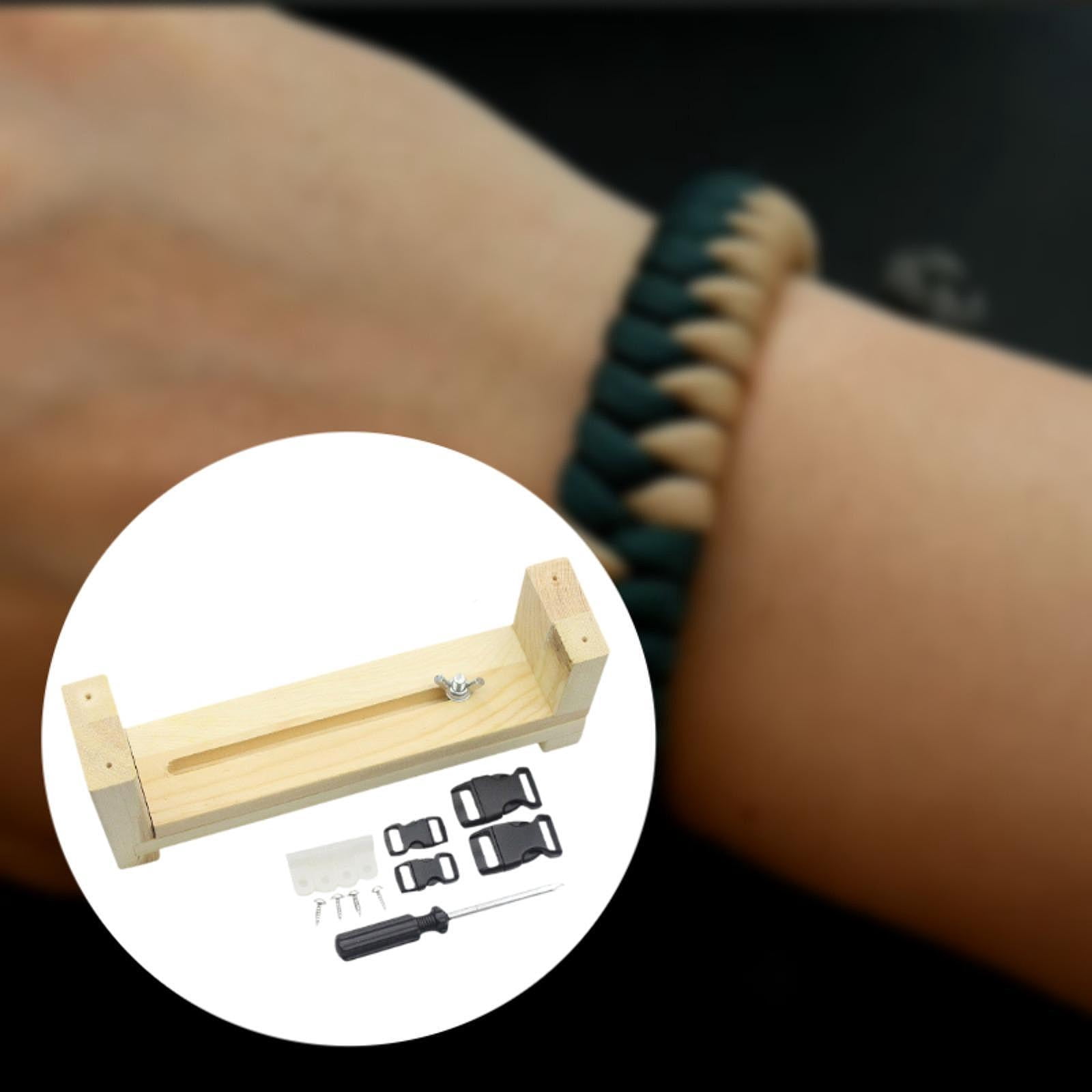 Milageto Wooden Paracord Jig Bracelet Maker Bracelet Making Kit Bangles Findings Supplies Short Maker No Pins