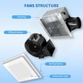 thumbnail image 5 of Bathroom Fan Light Easy, 80 CFM, Ultra-Quiet 0.9 Sones, 1000LM, 5CCT, Ceiling Mount Retrofit Ventilation for Bathrooms up to 80 sq ft,  No Attic Access Needed, Energy Efficient for Bathroom/H, 5 of 8