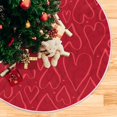 thumbnail image 5 of FMSHPON Valentine's Day Hand Drawn Red Hearts Xmas Christmas Tree Skirt Stand Mat for Holiday Party Decoration Indoor Outdoor 48 inches, 5 of 6
