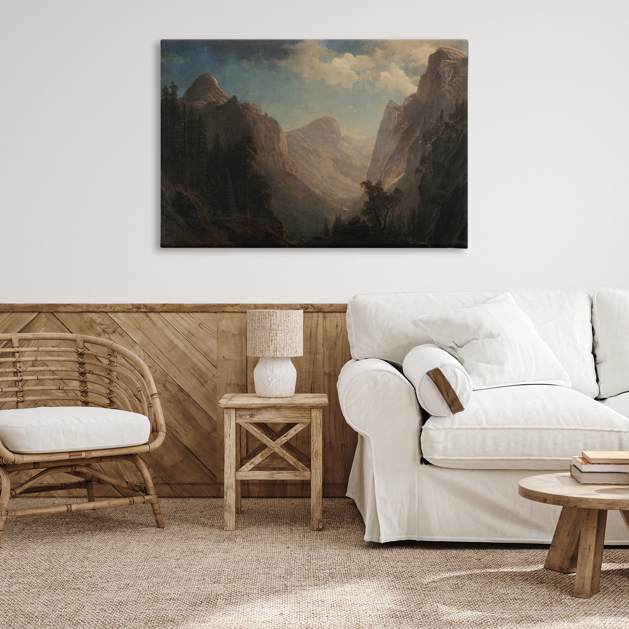 Stupell Industries Classic Bierstadt Valley Landscape Landscape & Nature Painting Wrapped Canvas Art Print Wall Art, 45 x 30