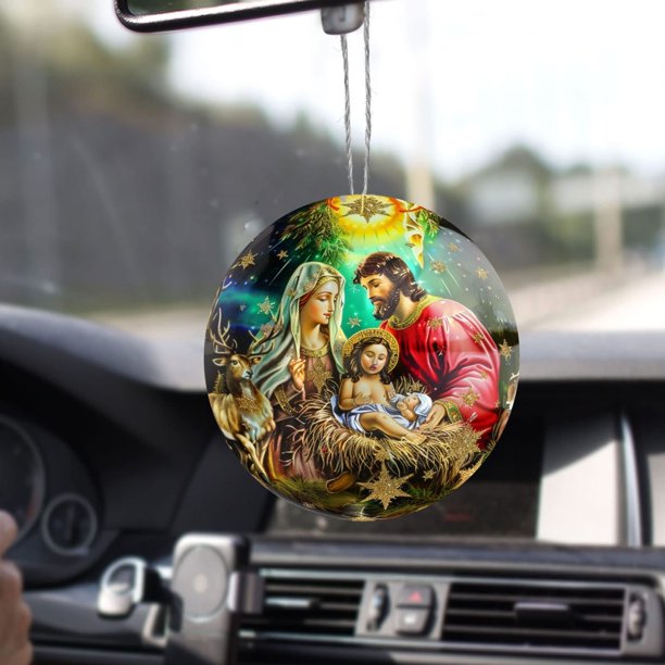 Christmas Stereo Vision Nativity Blessing Pendant Nativity Acrylic Car Pendant