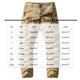 thumbnail image 2 of Pantalones largos para hombre, moda informal, cómodos, sólidos, con bolsillos, con cordón ajustable, pantalones regulares de poliéster para hombre., 2 of 2