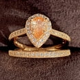 thumbnail image 3 of SEPARQI 2pcs His and Hers Wedding Ring Sets Couples Engagement Rings Women and Men 925 Sterling Silver 14k Gold Plated Cubic Zirconia Water Drop Combination Rings, 3 of 6