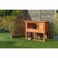 thumbnail image 3 of TRIXIE Weatherproof Outdoor 2-Story Wooden Small Animal Hutch with Run & Pull-Out Tray, Brown, 3 of 7