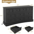 thumbnail image 5 of Farmhouse Dresser & Chest of Drawers with Charging Station, 10 Drawers Dresser, Large Wooden Storage Tower Organizerfor Living Room Closet, Black, 5 of 8