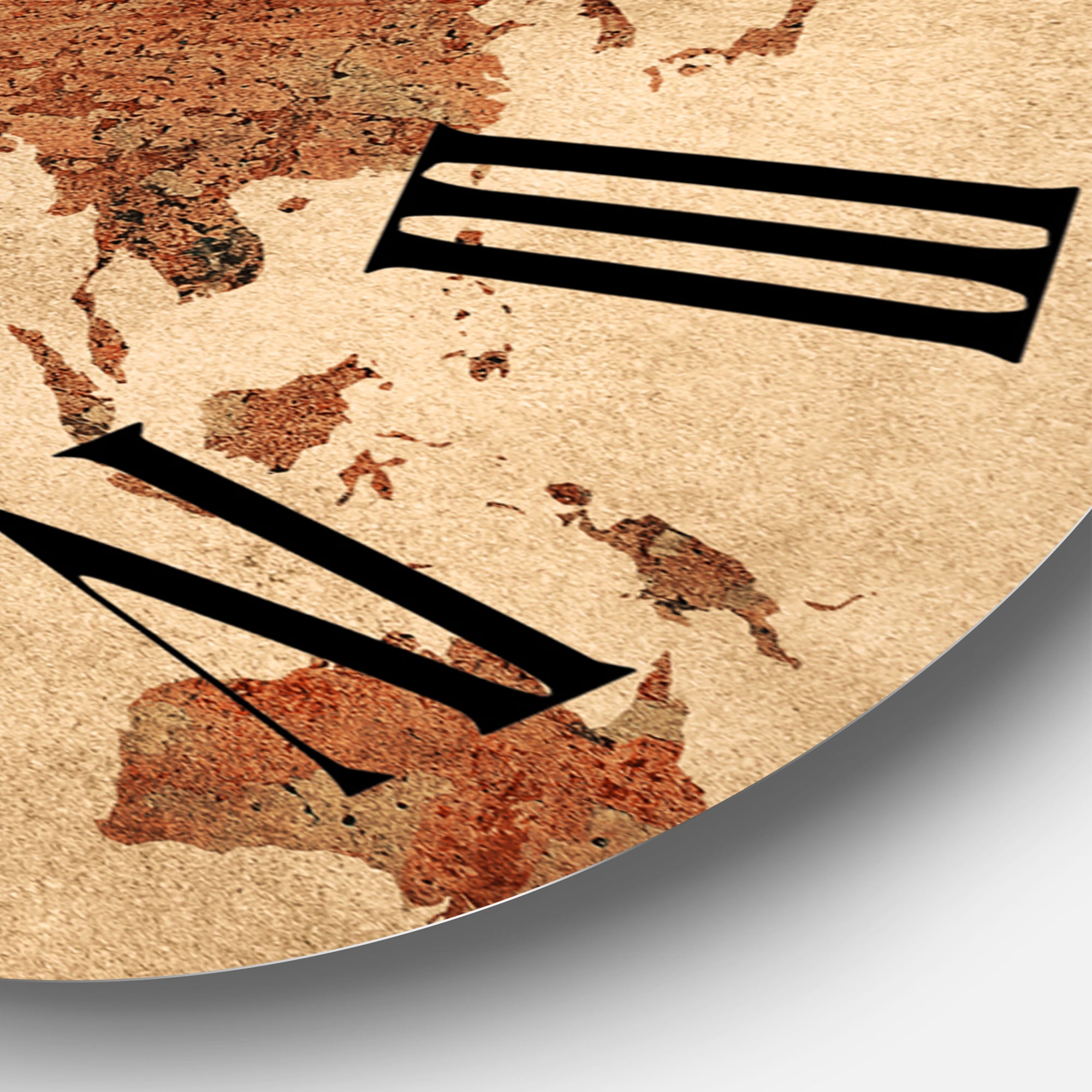 Designart 'Ancient Map Of The World Vii' Vintage Wall Clock