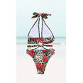 thumbnail image 2 of Meloria Swim and Fashion Leopard & Flower Printing Padded Halter-Neck Hollow Metal-Ring Connected Sexy Hot One-Piece Swimwear, 2 of 5