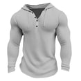 thumbnail image 2 of Blusa de manga larga con capucha, sudadera con capucha, bolsillo, color liso, medio corte, media cremallera, para hombre, manga larga, sin capucha, ropa informal, chaquetas, blusa para hombre, 2 of 5