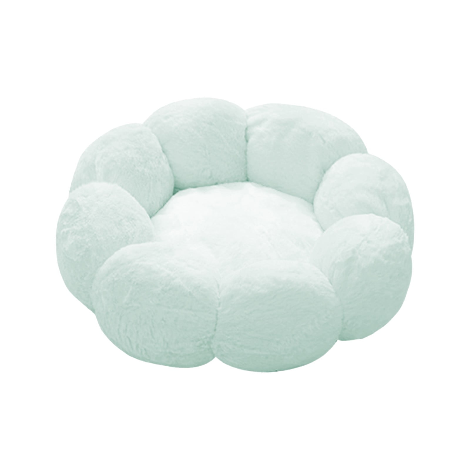 Nebwoak Round Cat Bed Warm Rounded Petals Calming Dog Cats Bed Cuddler Warming Cozy Soft Bed Faux Furs Cushion Bed for Small Medium Dogs and Cats
