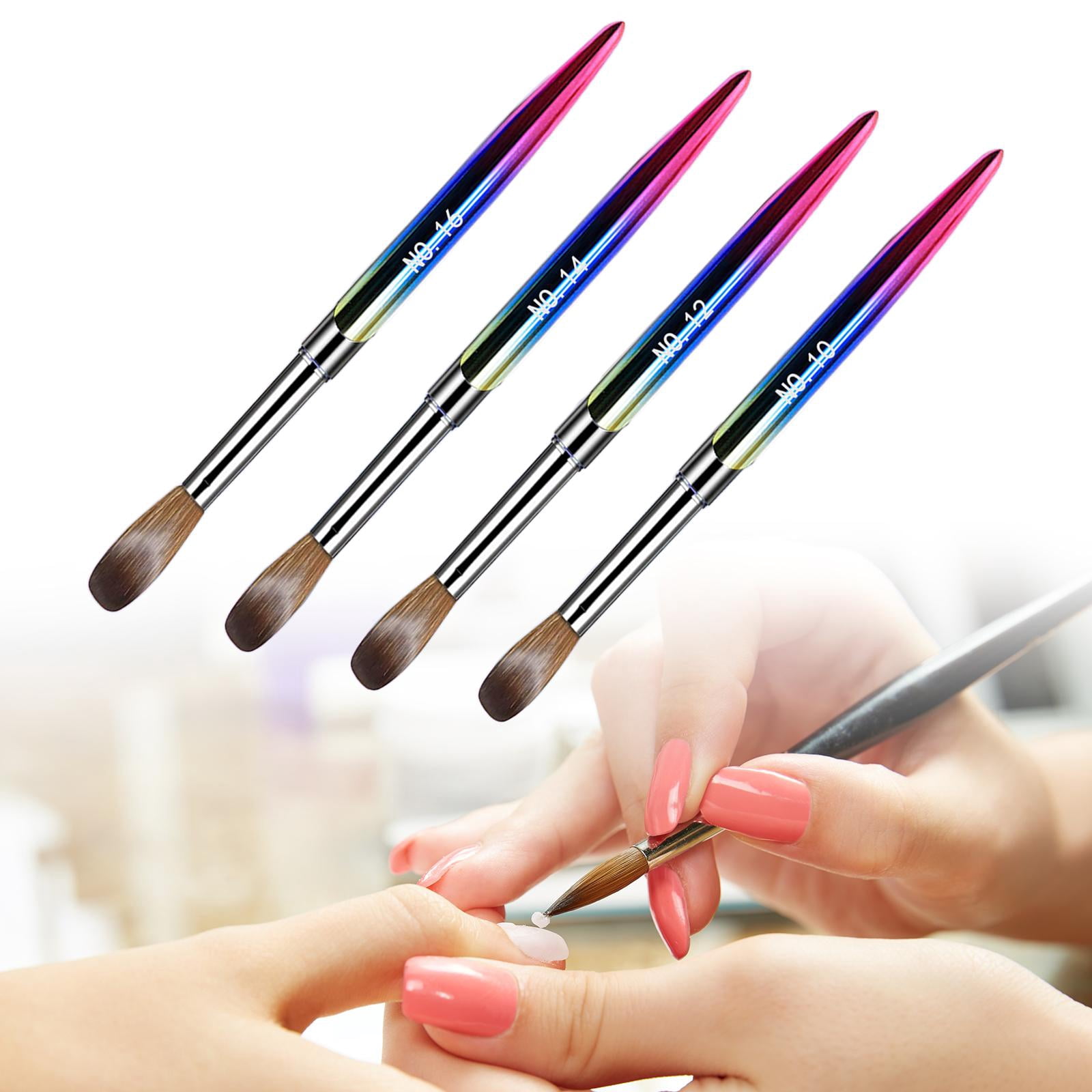 Stgfyxgs 4 Pieces Acrylic Nail Brush Set, Manicure Nail Brushes Practical Professional Beginner Drawing Tools for Nail Carving