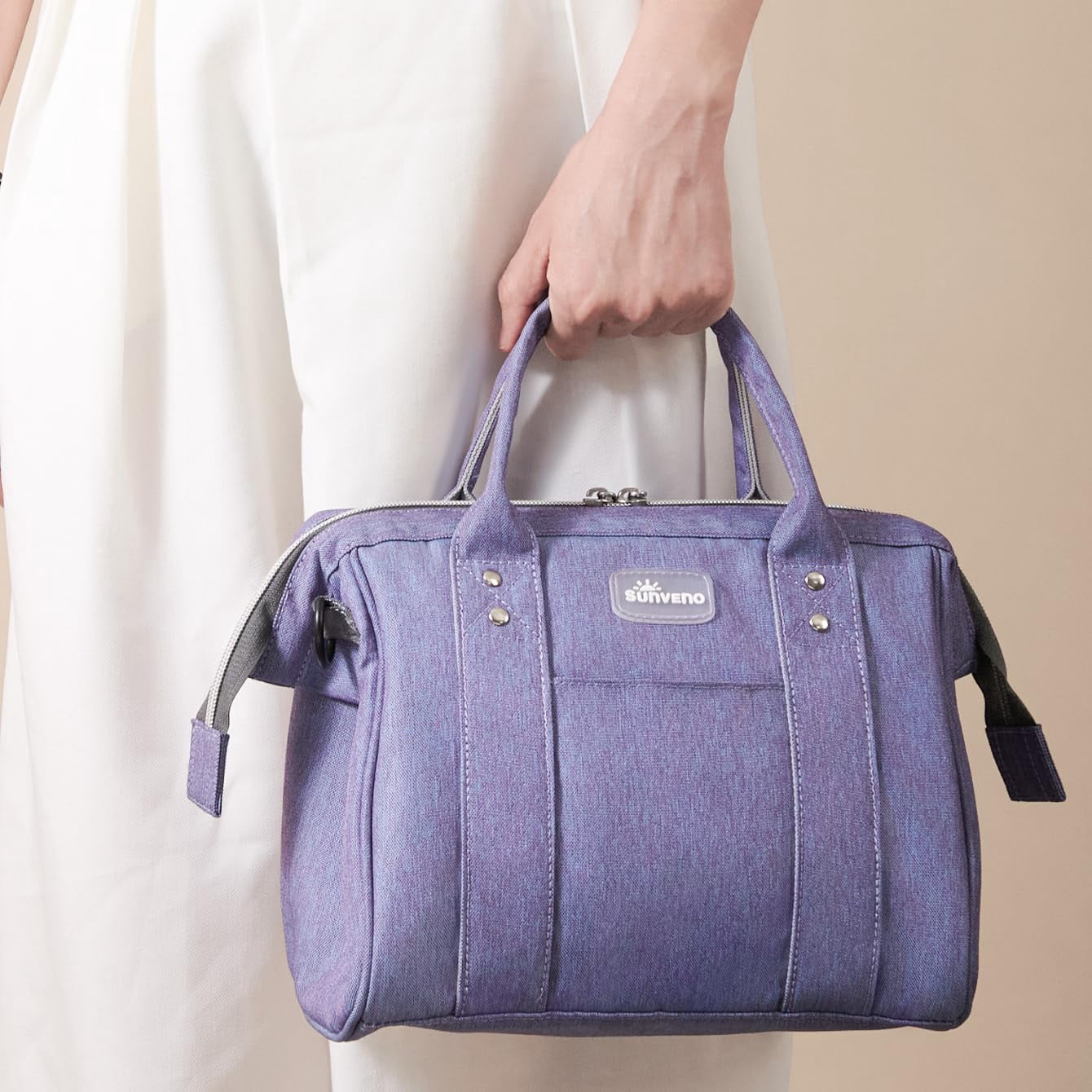 Sunveno Small Crossbody Diaper Bag with Bottle Pockets – Lightweight Everyday Essential