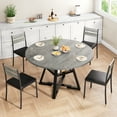 thumbnail image 2 of LAFGUR 47" Round Dining Table for 4,Wood Kitchen Dining Room Circle Dinner Pedestal Table ,Grey, 2 of 9