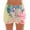 Tie Dye Neon Bright Rainbow, variant on Loop Terry Tie Dye Shorts for Women 6923-10646-XL (Tie Dye Neon Bright Rainbow, X-Large)