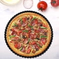 thumbnail image 3 of Sartén para tarta de pizza antiadherente de 9 pulgadas, con sartén de quiche acanalada redonda de alto carbono extraíble de fondo suelto extraíble para cocina Ecomeon  no, 3 of 6