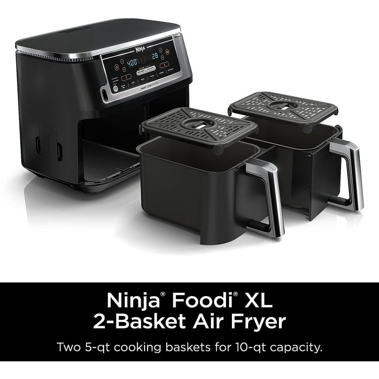 Ninja Foodi 6 in 1 8 qt. 2 Basket Air Fryer with DualZone Technology 2 gal  Oil 4 lb Food Black Gray - Office Depot