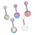thumbnail image 4 of Anillo de ombligo Hugo de Acero Inoxidable 5 Piezas Vientre Ceja Barbells, 4 of 7