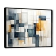 thumbnail image 2 of Designart "Blue Grey Line Art modern Geometrics III" Modern Floater Framed Wall Art Living Room, 2 of 7