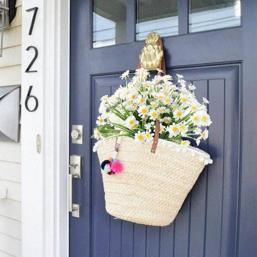 ZOELNIC 12 Bundles Artificial Flowers Outdoor Fake Flowers for Decoration UV Resistant No Fade Faux Plastic Plants Garden Porch Window Box Decor, White