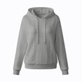 thumbnail image 6 of Tqcoqu Women's Cable Knit Textured Pullover Hoodie,Drawstring Hood Long Sleeve Loose Casual Sweatshirt Tops For Fall Winter,Gray Women's S-XXL, 6 of 6