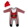 thumbnail image 2 of Mameluco Pelele de Bebé con Sombrero de cabellero de Manga Larga Corto de Navidad Unisex Rojo Comodo Suave 70 Yotijar Ropa de mameluco de bebé, 2 of 9