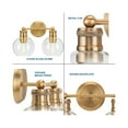 thumbnail image 5 of Hansford Collection Two-Light Vintage Brass Clear Glass Farmhouse Bath Vanity Light, 5 of 9