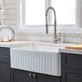 thumbnail image 5 of White Fireclay 33 in. Single Bowl Farmhouse Apron Kitchen Sink with Accessories 33“ x 20", 5 of 5