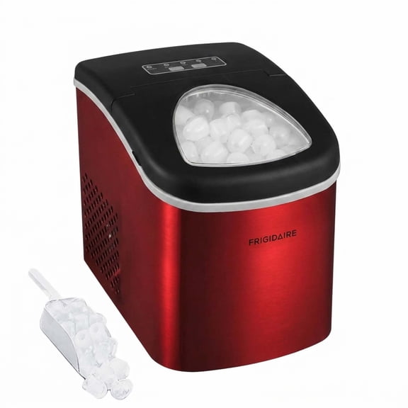Open Box Frigidaire 26 lbs/Day Capacity Bullet Ice Maker, Red Stainless Steel