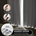 thumbnail image 6 of Deconovo Short Blackout Curtains for Small Windows Rod Pocket and Back Tab Curtains (42"x45", Light Silver Gray, 2 Panels), 6 of 8