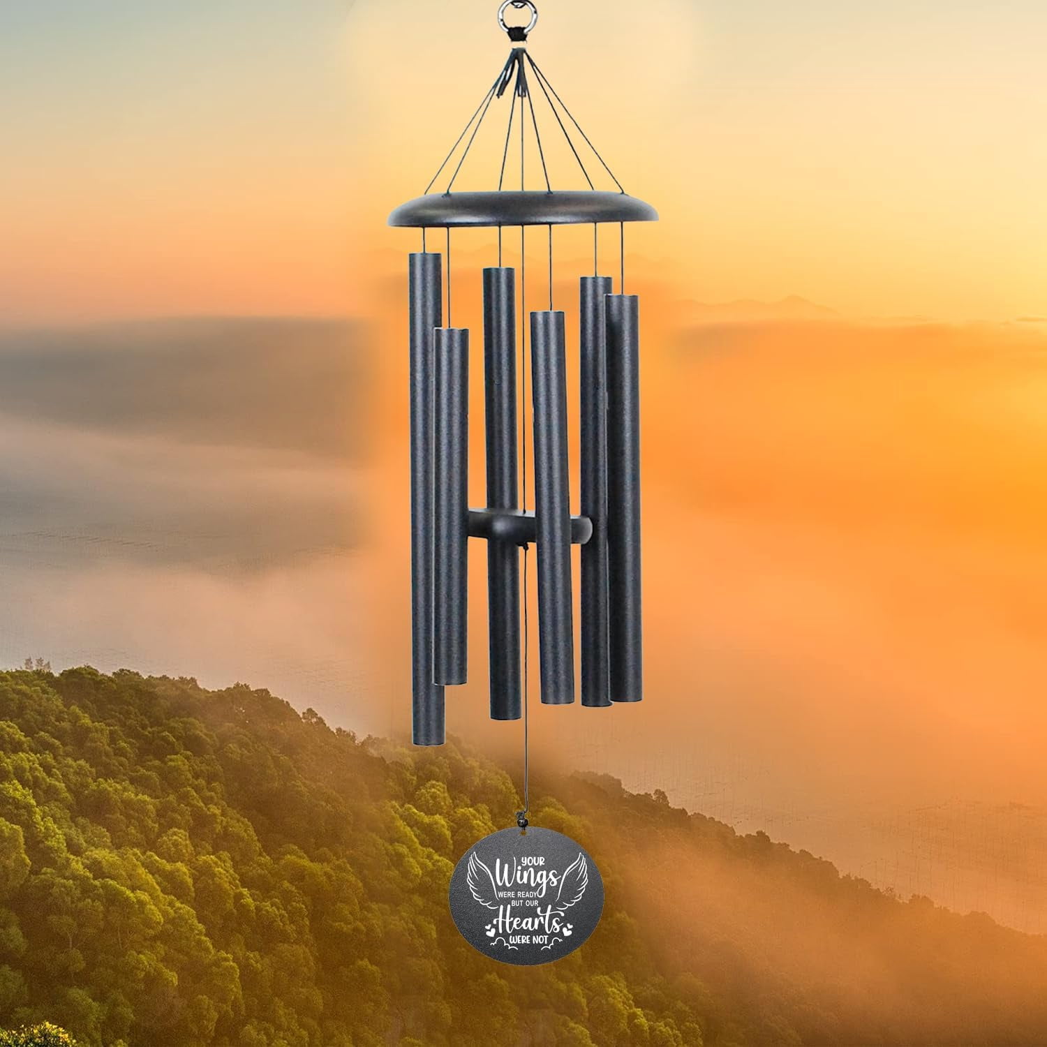 Memorial Wind Chimes for Loss of Loved One Rememberance Gifts for Loss of Dad Mom Wife Husband Daughter Large Angel Windchimes Garden Patio Home Décor