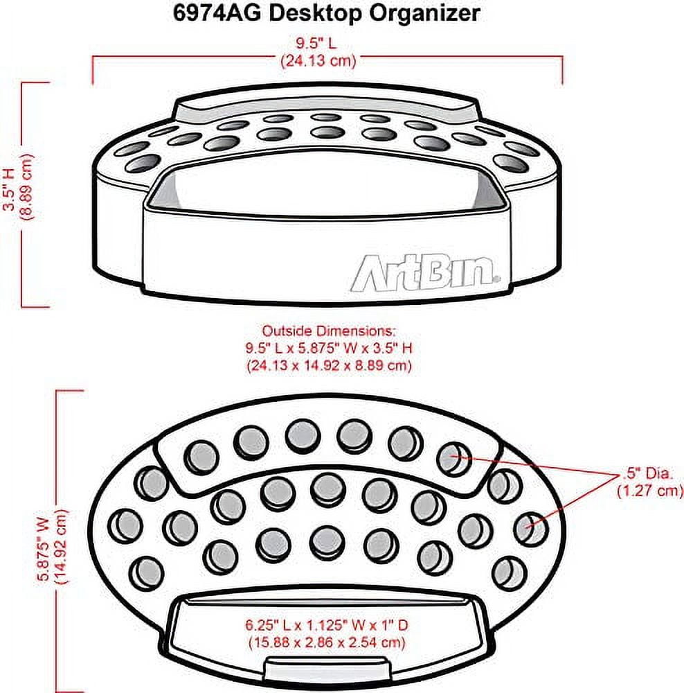 (2 pack) ArtBin, 6974AG, Desktop Accessory Storage with 24 Slots, Art & Craft Organizer, White, 1 Piece