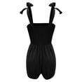 thumbnail image 5 of biudgviw Rompers for Women Tie Knot Strap Square Neck Short Jumpsuits Trendy Smocked Wide Leg Summer Beach Vacation Outfits, 5 of 6