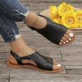 thumbnail image 6 of Hopeusnice Women's Sandals Non-Slip Breathable Flat Heel Peep-Toe Soft PU Materials Summer And Fall Shoes Trendy Round Toe Shoes for Beach Round Toe Outdoor Shoes Brown 42, 6 of 8