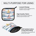 thumbnail image 3 of Yayeee Oven Mitts and Pot Holder Set of 2 Heat Resistant Kitchen Gloves Baking Hot Pad, White Hand Drawn Sailboats, 3 of 5