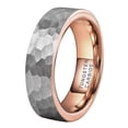 thumbnail image 6 of Vagzen 6mm 8mm Rose Gold Hammered Tungsten Rings for Men Women Couple, 6 of 8